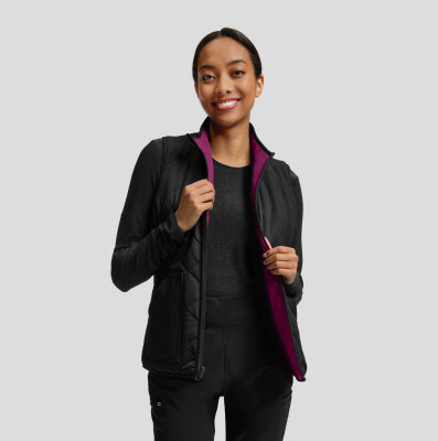 White Cross VIBE Women&#39;s Reversible 4&#45;Pocket Scrub Vest-White Cross