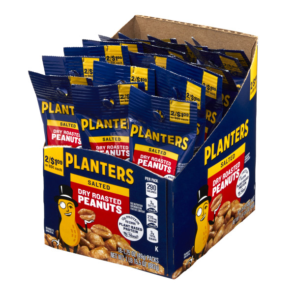 PLANTERS(r) Dry Roasted Peanuts 6/1.75oz . C1RP - Front Right Pallet/Display (Hi Res)