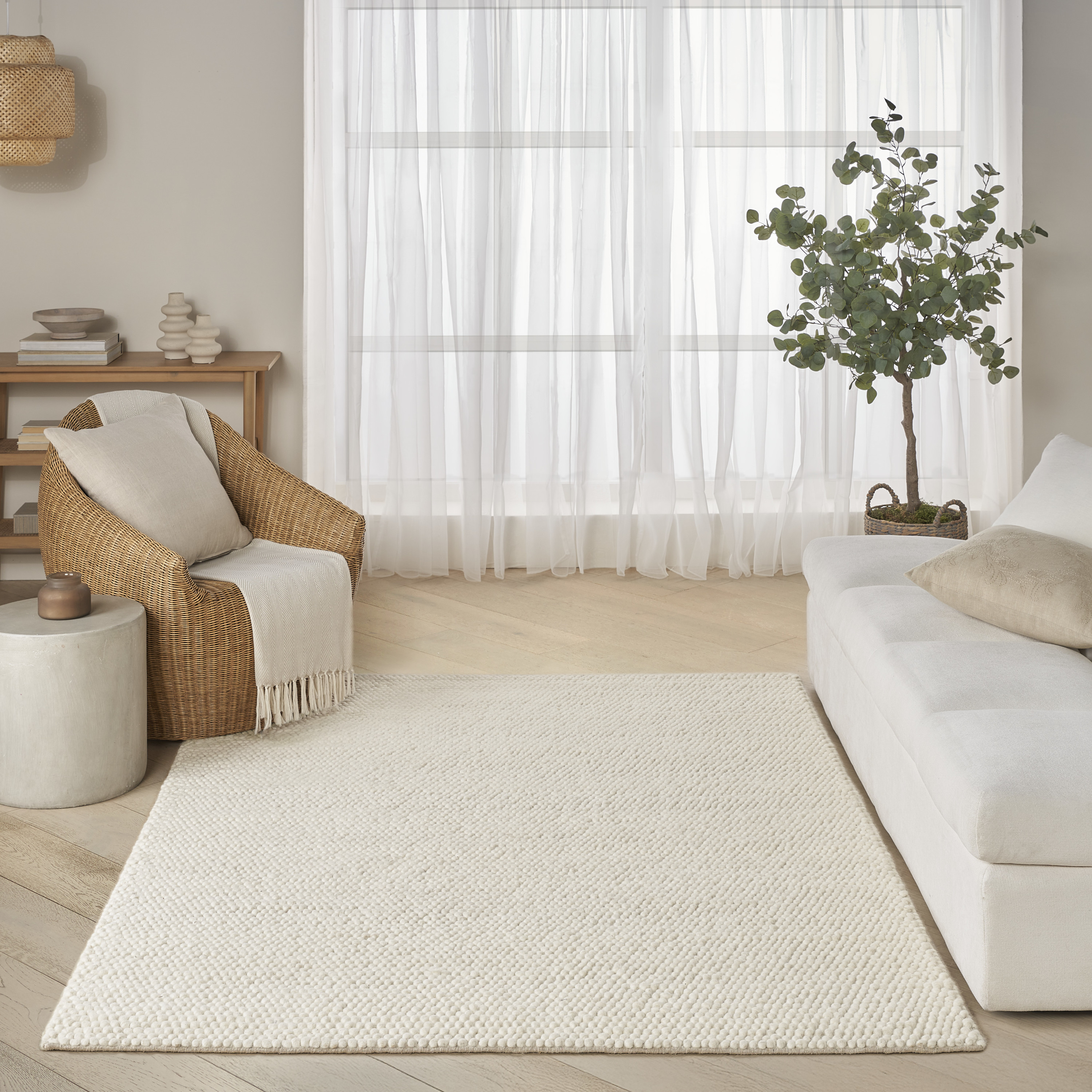 DKNY Pure Knots 4' x 6' Ivory Modern Indoor Rug