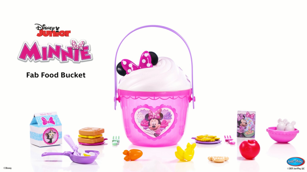 Disney Junior Minnie Mouse Fab Food Bucket, 25pieces, Pretend Kitchen