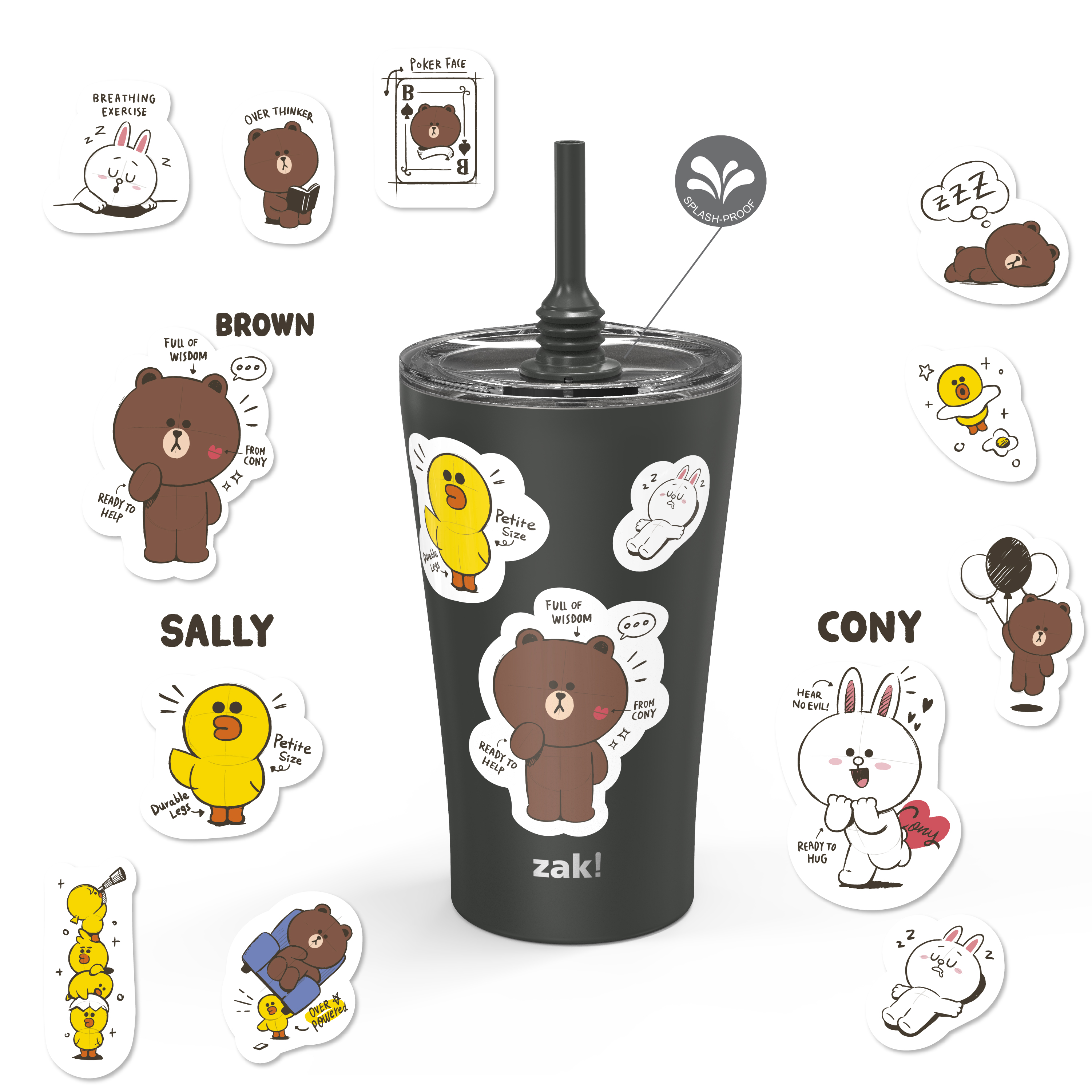 Line Friends 20 ounce Insulated Tumbler with Stickers, Brown, Sally and Cony slideshow image 1 Line Friends 20 ounce Insulated Tumbler with Stickers, Brown, Sally and Cony slideshow image 1