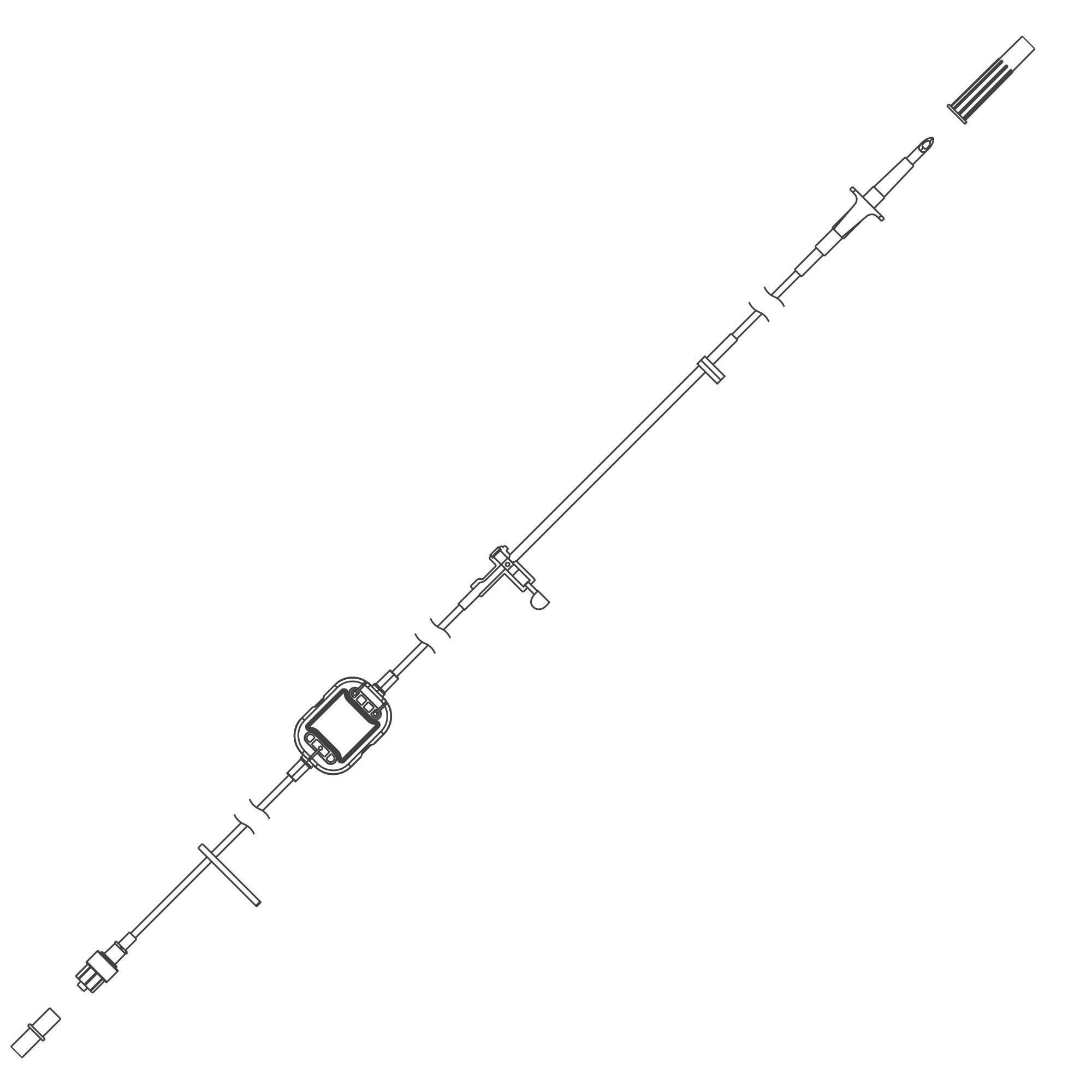 Zevex ADMIN SET, N/DEHP N/VENT SPIKE& .2U FLTR N/S 99" (20/CS)