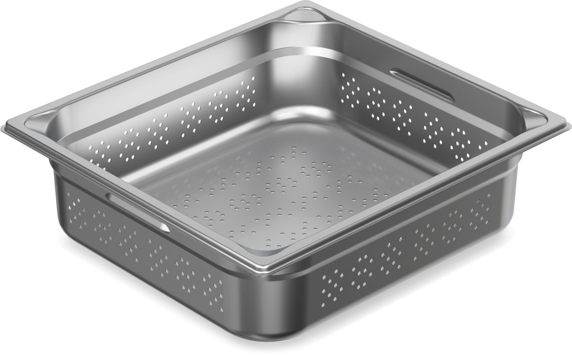 Perforated GN PRO 2/3 150 mm deep stainless steel with perforated bottom and sides
