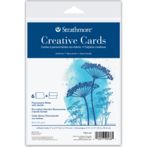 Creative Cards & Envelopes, Flourescent White with Deckle Edge, Full Size, 5x6.875 inch, 6 Pack