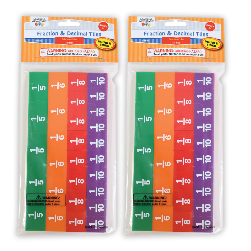 Fraction/Decimal Tiles - 51 Per Set - 2 Sets