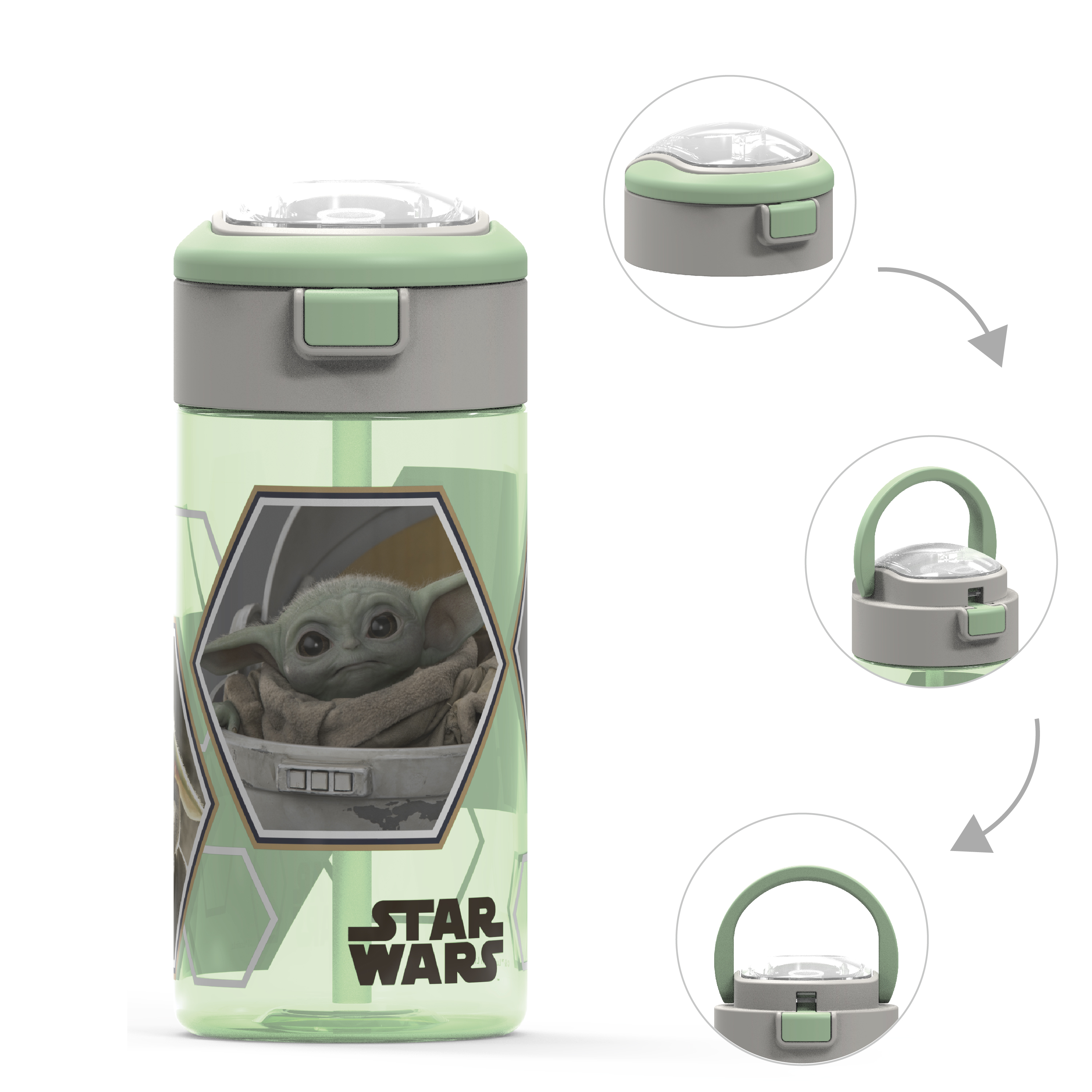 Star Wars: The Mandalorian 18 ounce Reusable Water Bottle with Straw, The Mandalorian slideshow image 1 Star Wars: The Mandalorian 18 ounce Reusable Water Bottle with Straw, The Mandalorian slideshow image 1