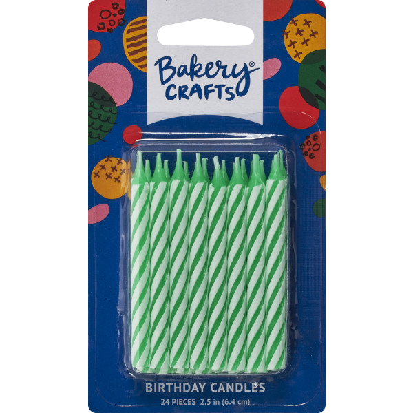 Green Candy Stripe Smooth & Spiral Candles