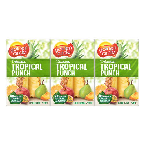  Golden Circle® Tropical Punch Fruit Drink Multipack Poppers 6x250mL 