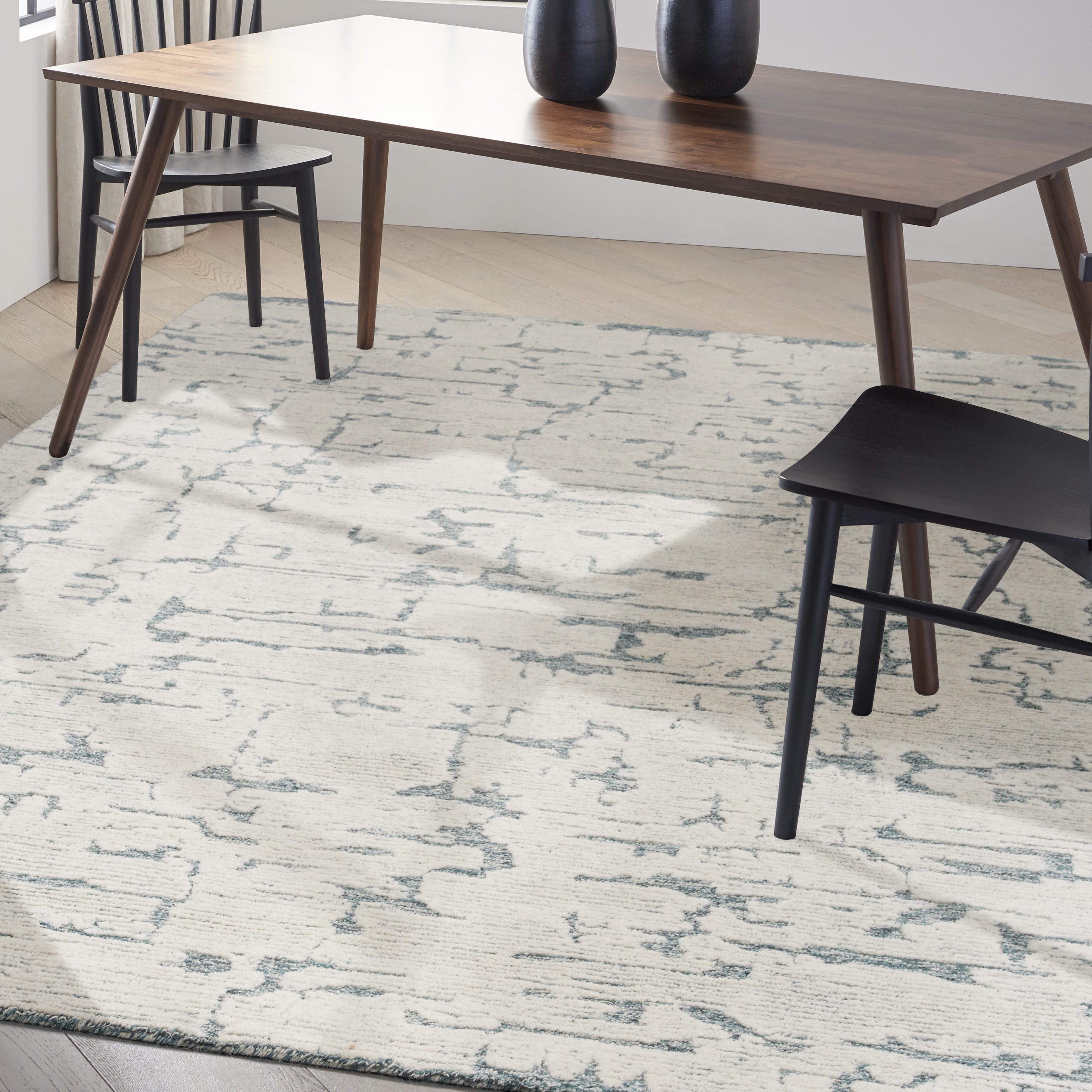 Calvin Klein CK009 Sculptural 8'6" x 11'6" Teal Modern Indoor Rug