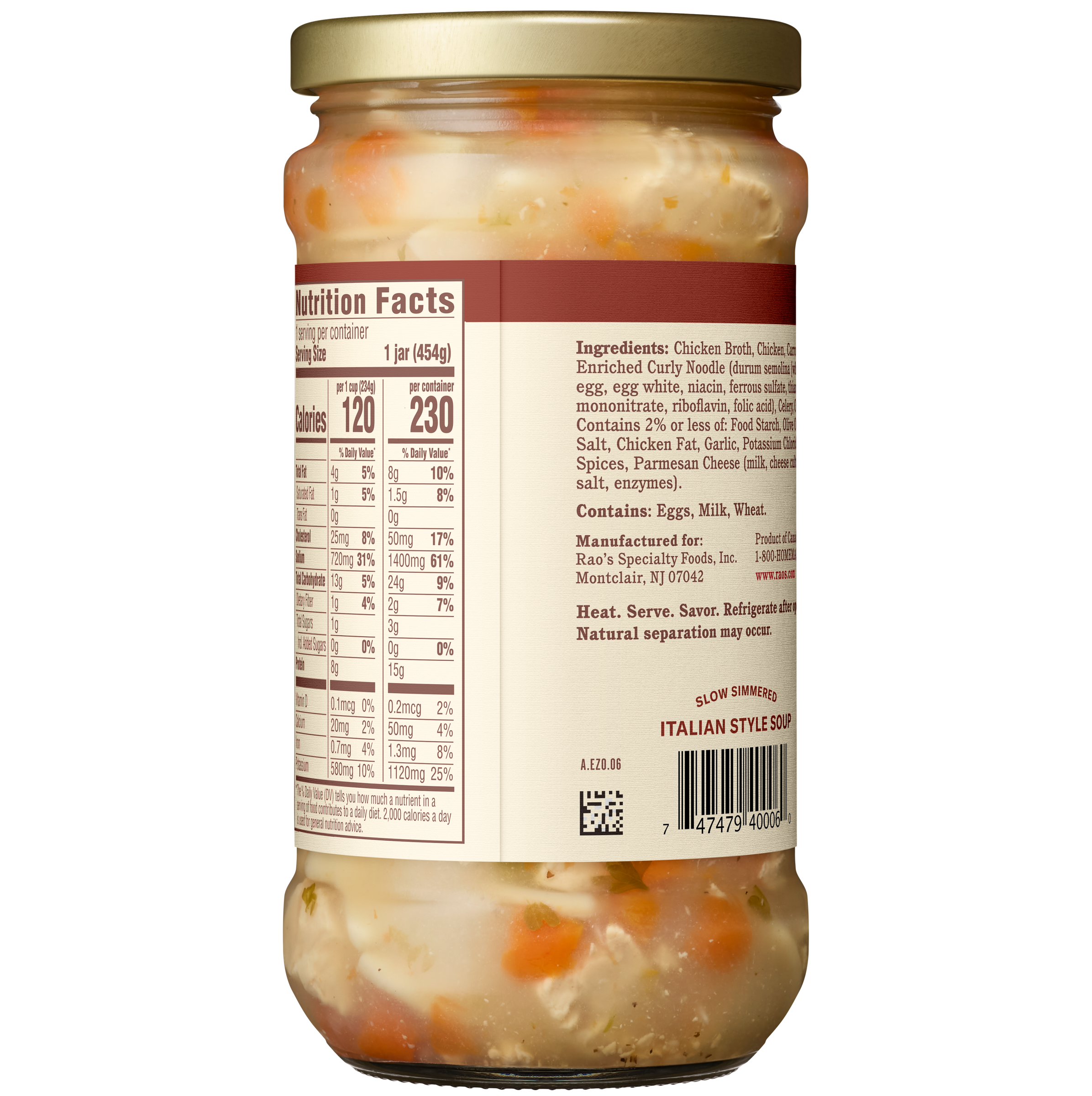 Chicken Noodle Soup, 16 oz - Back Image