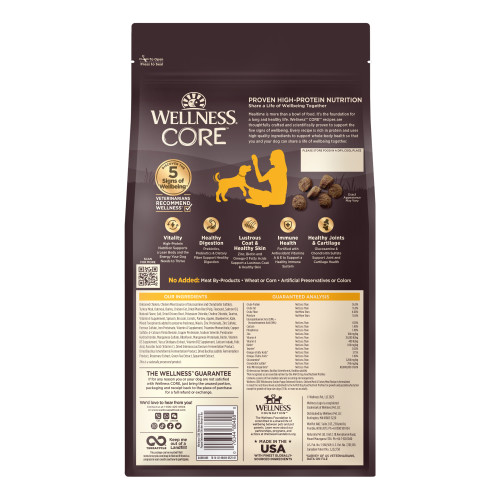 Wellness CORE Wholesome Grains Puppy Chicken Recipe back packaging