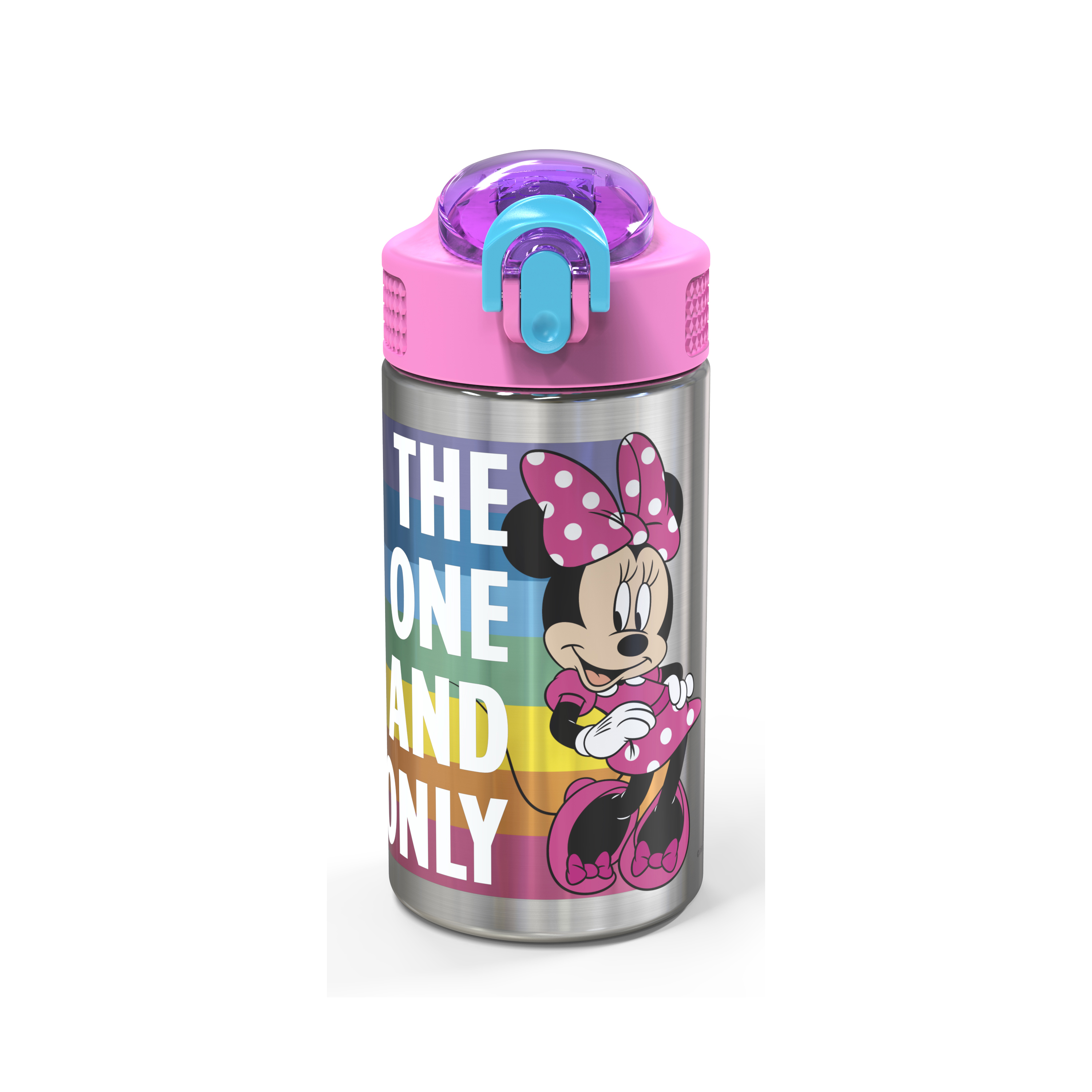 Disney 15.5 ounce Stainless Steel Water Bottle with Built-in Carrying Loop, Minnie Mouse slideshow image 1