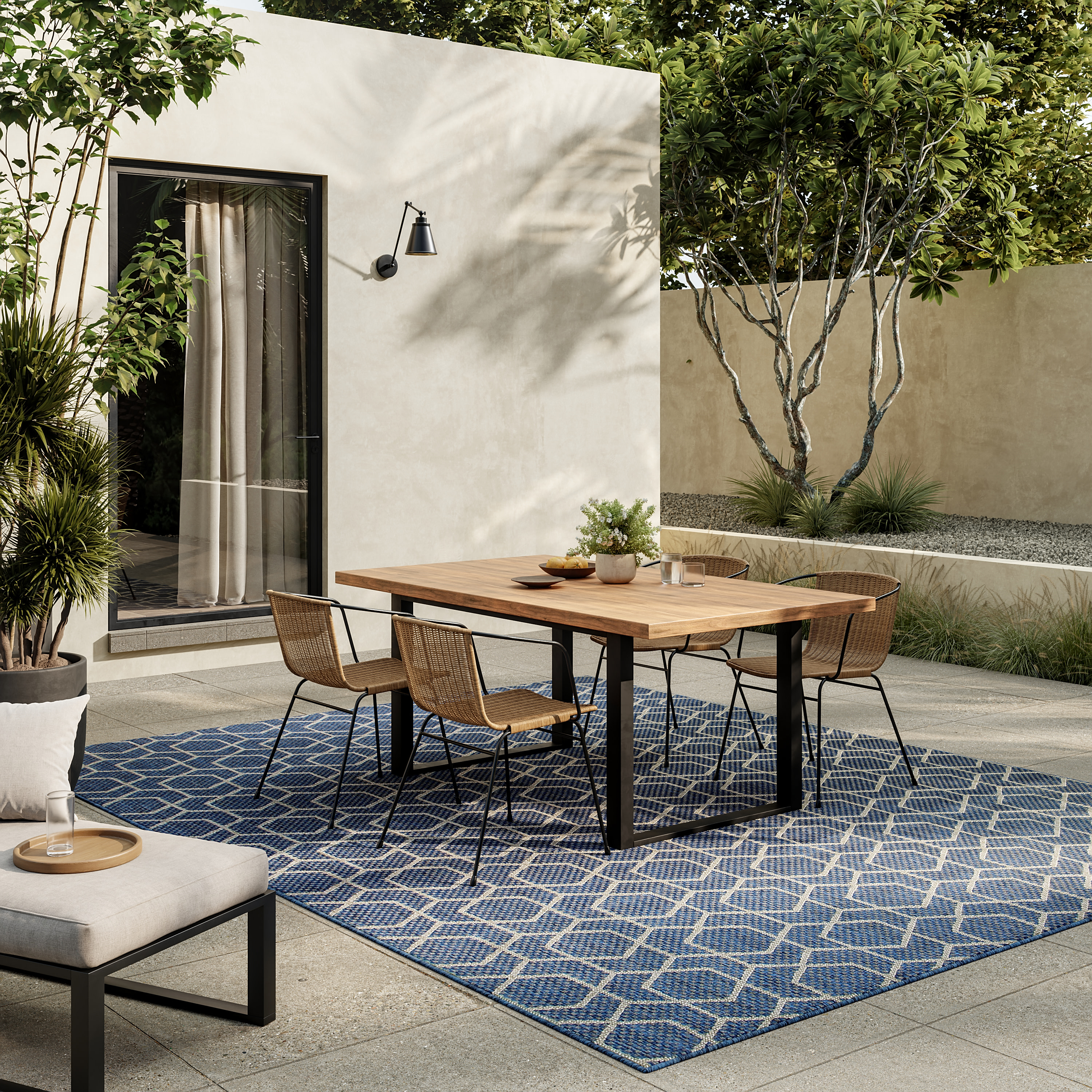Nourison Horizon Indoor/Outdoor 8' x 10' Denim Modern Rug