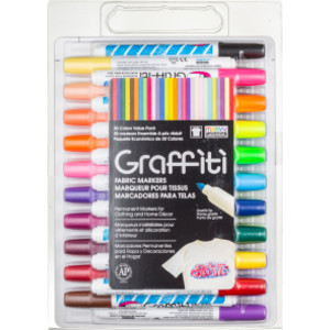 Graffiti Fabric Marker Set, 30 Markers
