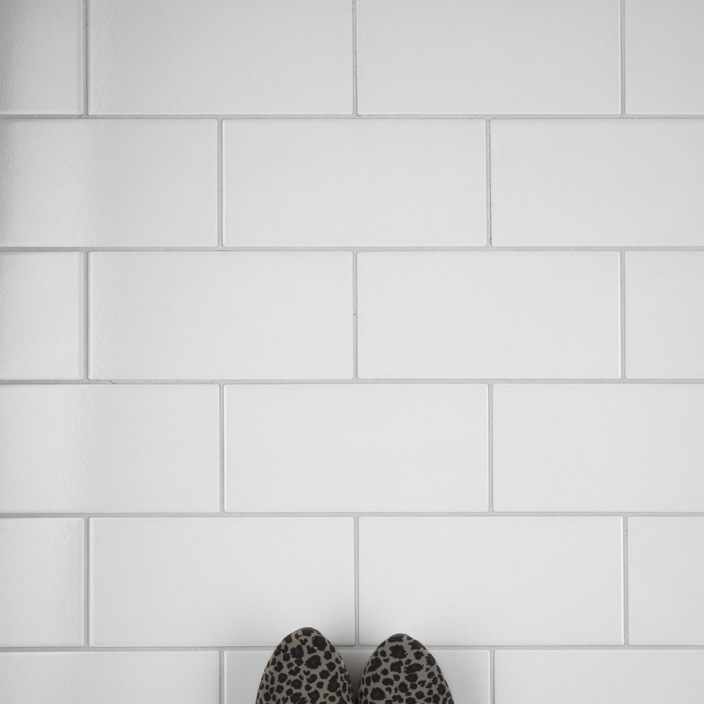 Piscina Glossy White with BioTech 4-3/4 in. x 9-5/8 in. Porcelain Floor and Wall Tile