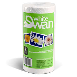 KRU01122, Kruger, White Swan, 210ft Kitchen Roll Towel, 2 ply, White