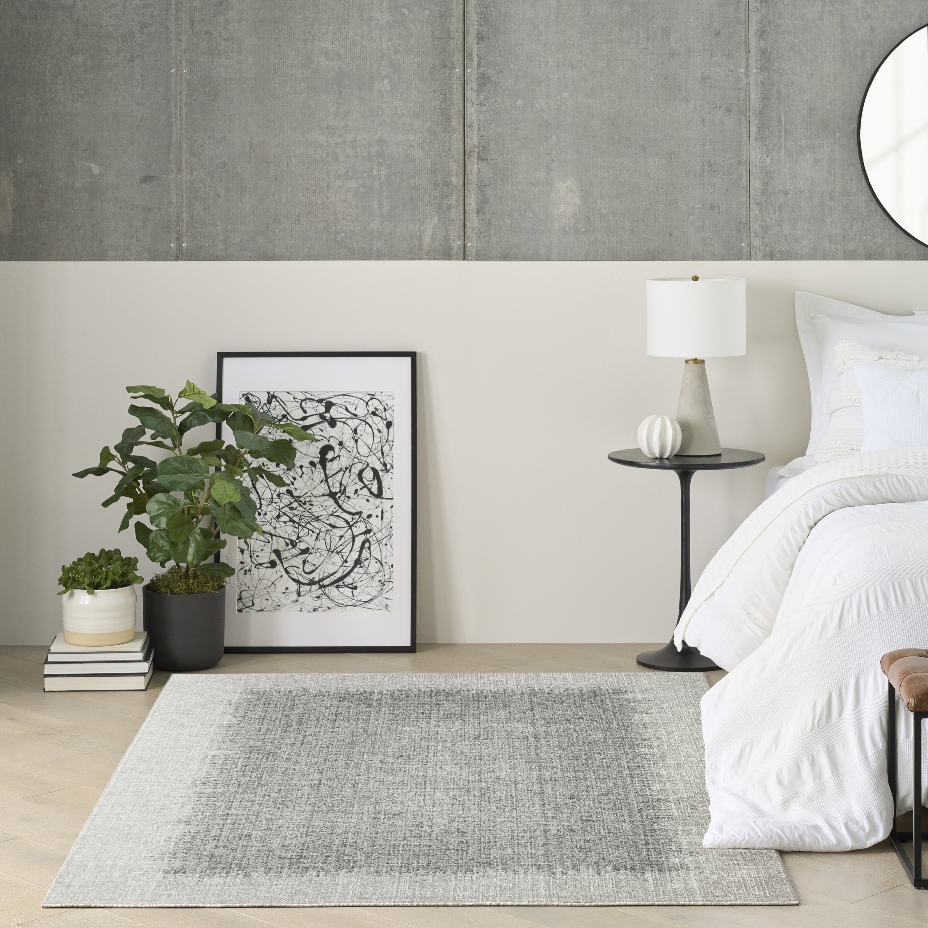 DKNY Grand Street 5'3" x 7'3" Light Grey Modern Indoor Rug