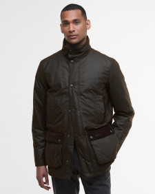 Modern Border Waxed Jacket Dark Brown