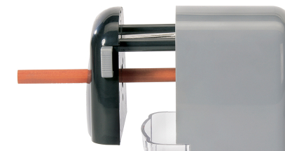 Dahle Rotary Sharpeners pull the pencil into the sharpener and spins freely once your point is achieved.