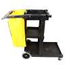 Impact, White, Janitor's Cart with 25 Gallon Vinyl Bag, Black/Yellow