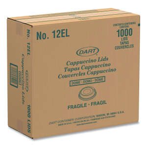 Dart, Cappuccino Dome Sipper Lids, Fits 12 Oz, White