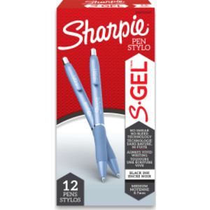 Sharpie&reg; S-Gel, Gel Pens, Medium Point (0.7mm), Black Gel Ink Pens, 12 Count