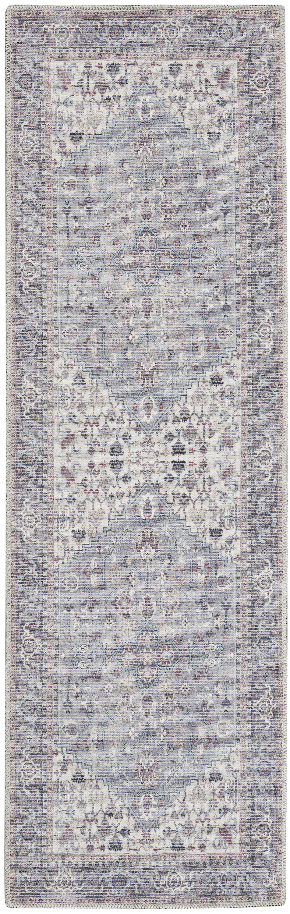 Nourison New Concept Washables 2'2" x 12' Grey Vintage Indoor Rug