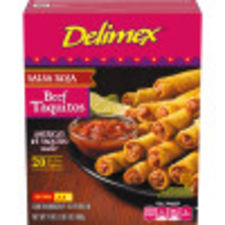 Delimex Salsa Roja Beef XL Corn Taquitos, 20 ct Box
