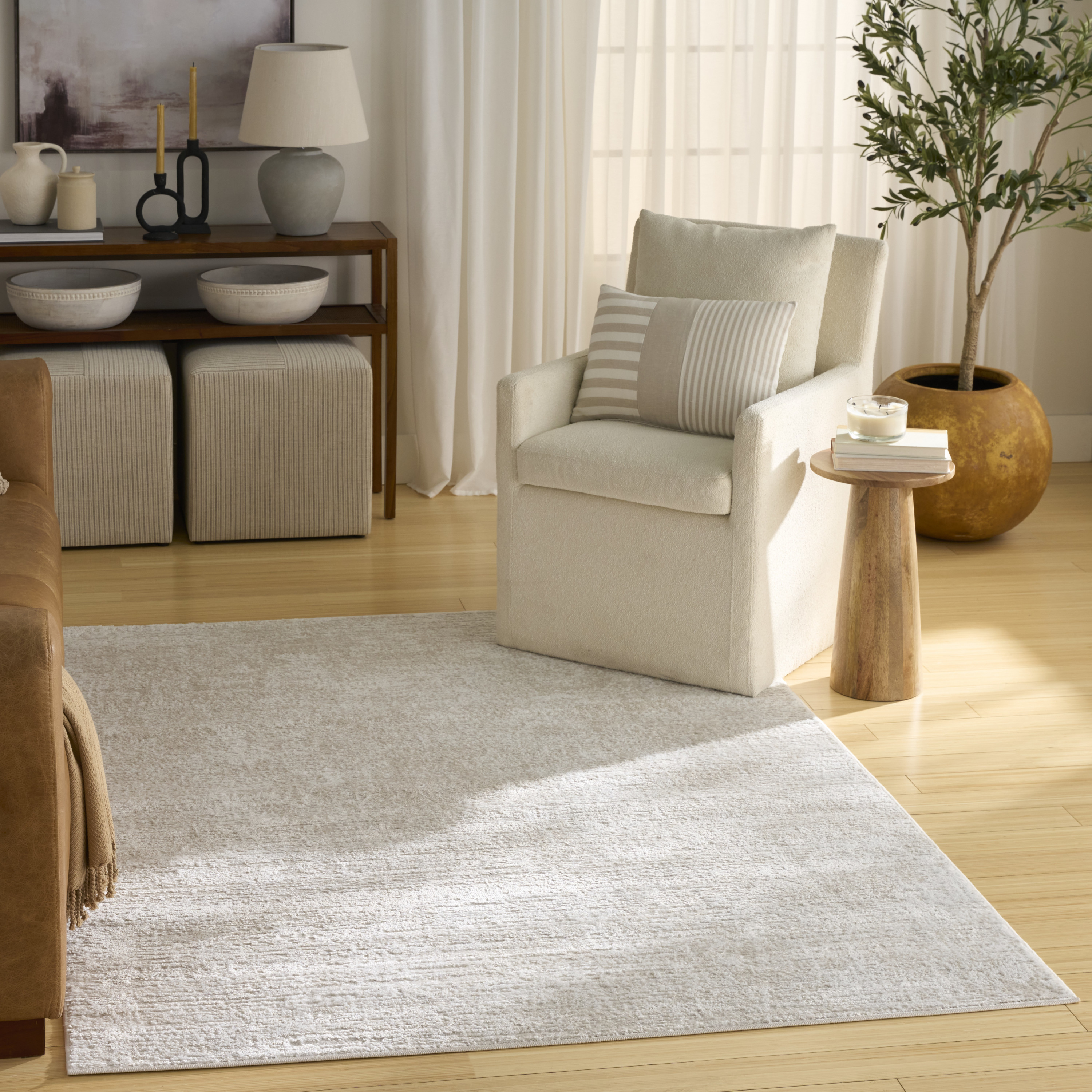 Nourison Dekor 4' x 6' Beige Modern Indoor Rug