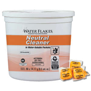 STS2708954, Stearns Packaging, Water Flakes Neutral Cleaner,  90 Packets/Container