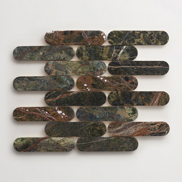 lapidary | oval petit mosaic sheet | galician green 