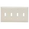 4-Gang Thermoset Wall Plate 4 Toggle Switch Openings Light Almond
