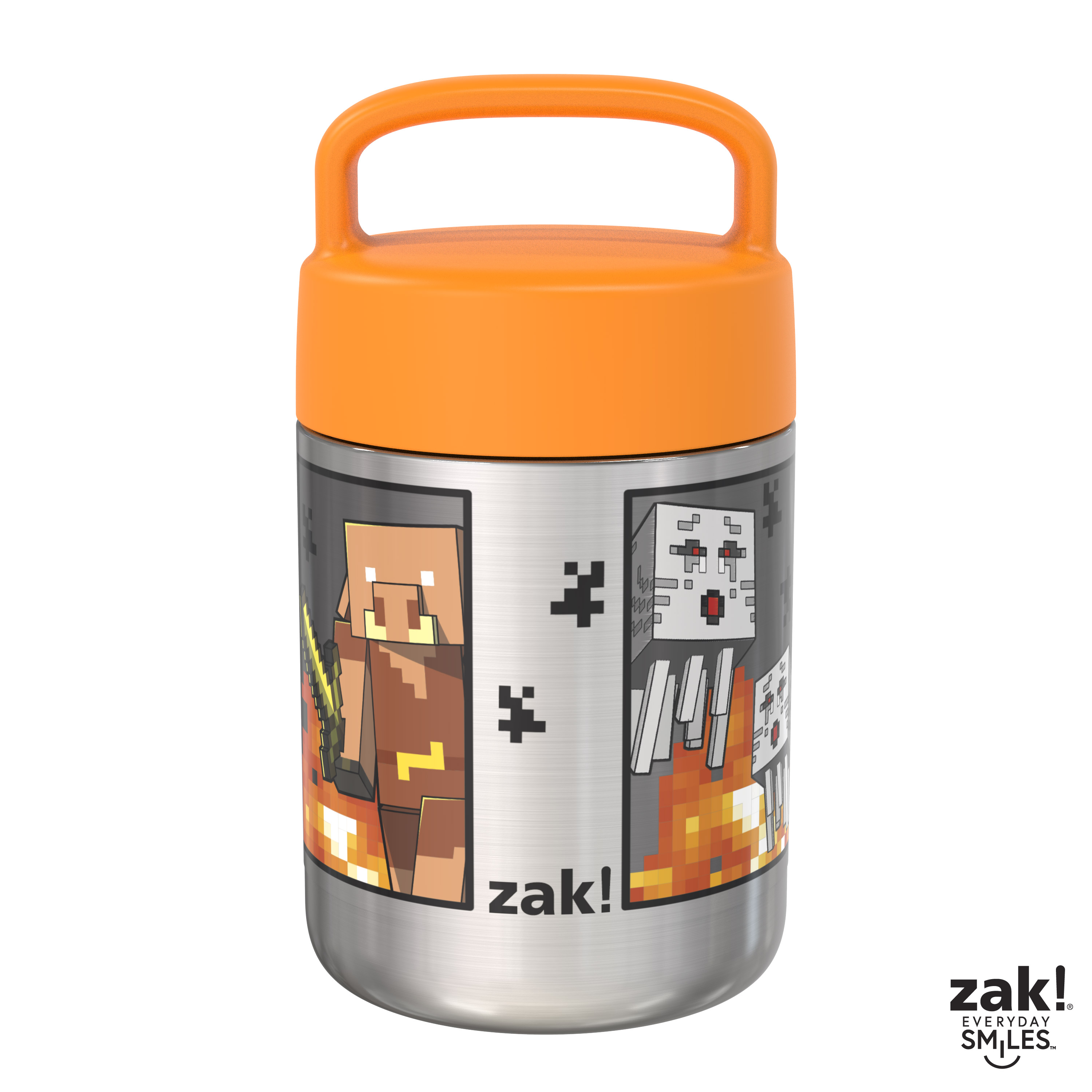 Minecraft Reusable Vacuum Insulated Stainless Steel Food Container, Steve and Alex slideshow image 2