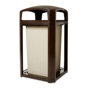 Rubbermaid Commercial, Landmark Series®, Square, Resin, 50 gal, Resin, Black, Square, Receptacle
