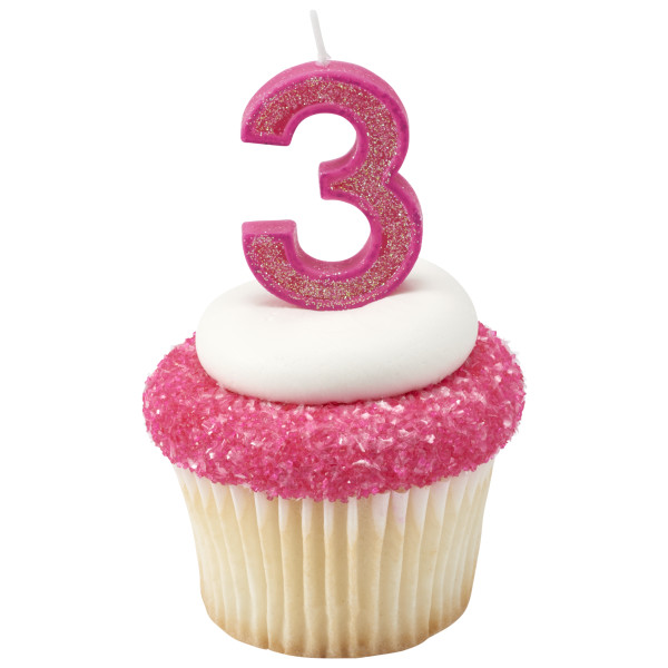 Bakery Crafts 3 Glitter Numeral Candles | DecoPac