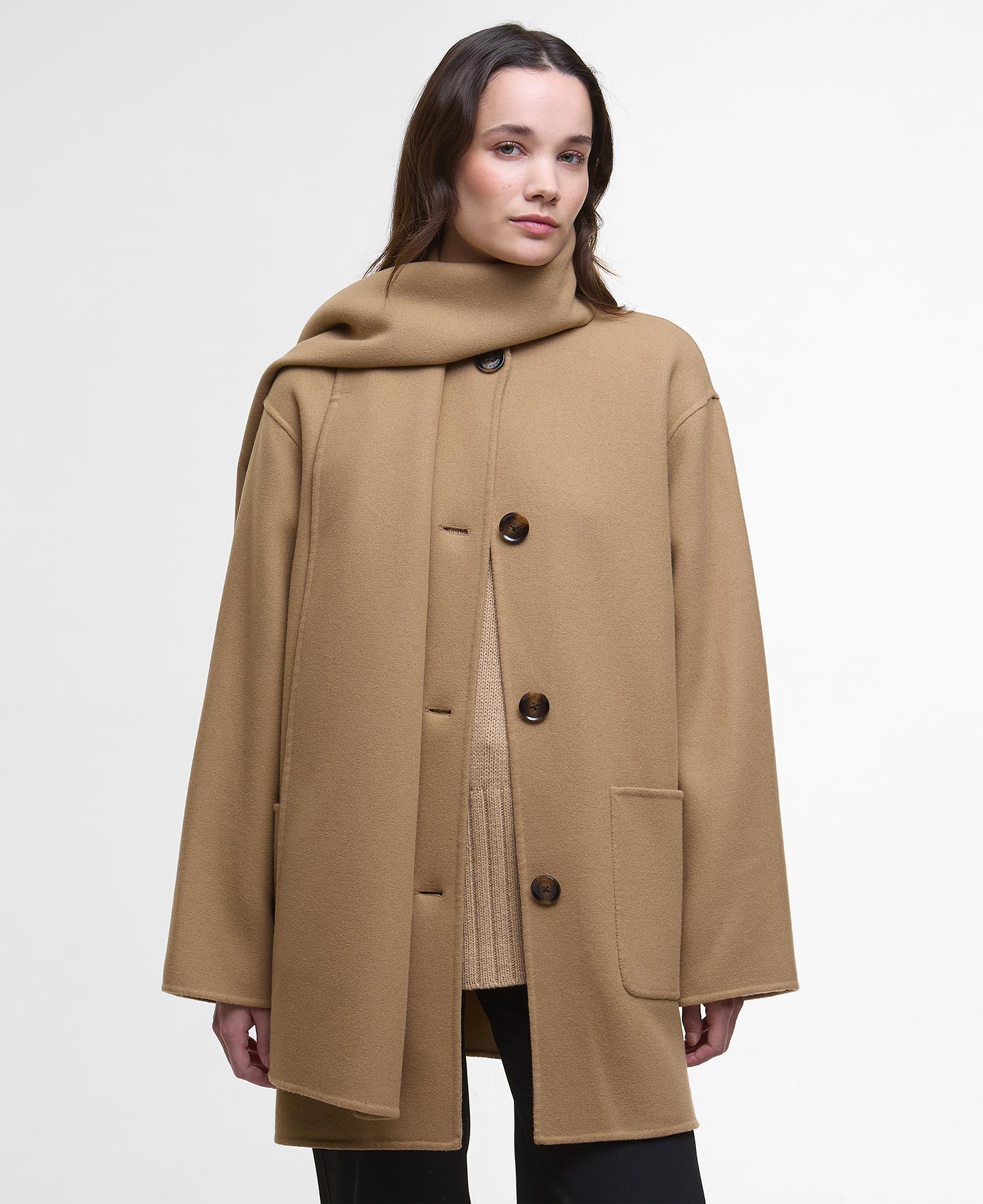 Clementine Wool Scarf Coat image number 0