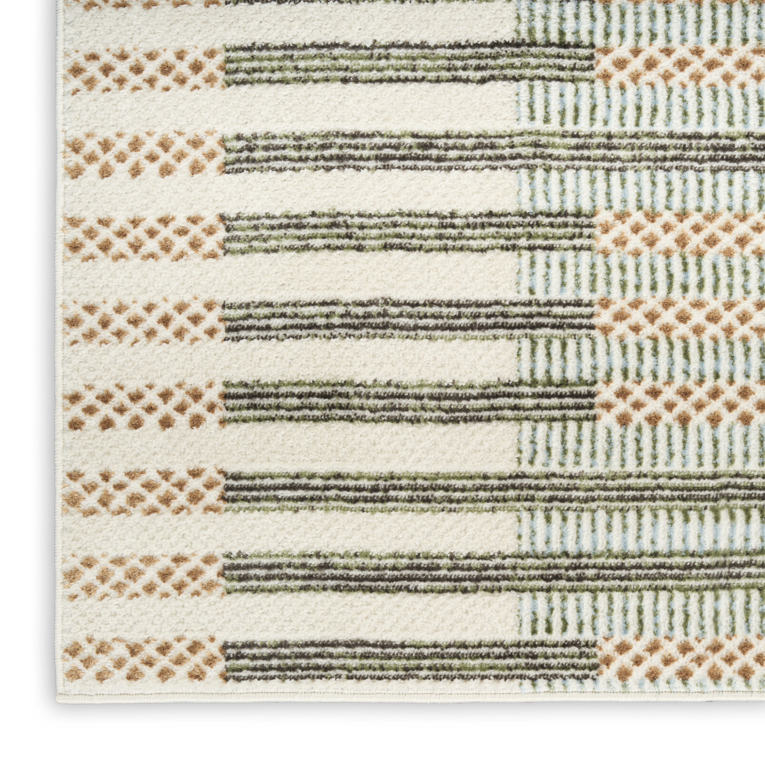 Nourison Nordic 2' x 6' Ivory Multicolor Modern Indoor Rug
