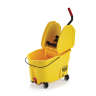Rubbermaid Commercial, WaveBrake, 44qt, Mop Bucket w/ Downpress Wringer and Drain, Yellow