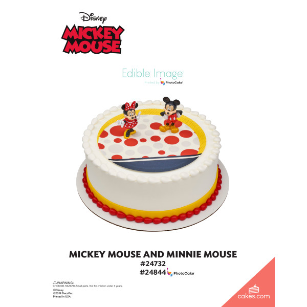 Mickey Mouse and Minnie Mouse The Magic of Cakes® PhotoCake® Enhanced Round Background Page