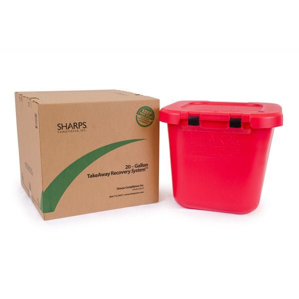 TakeAway Recovery System Sharps Container, 21-1/2 x 21-1/4 x 18-1/2 Inch