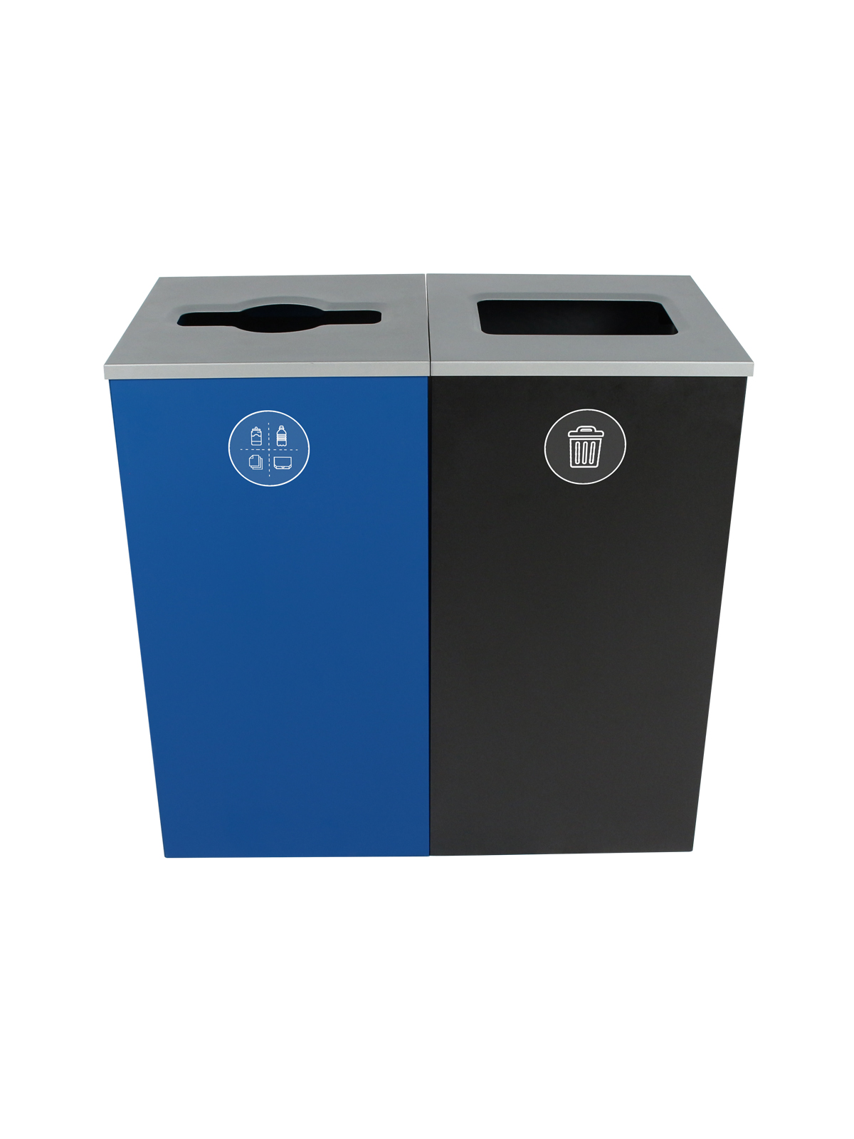 SPECTRUM – Double – Kit – Mixed Recyclables-Waste – Mixed-Full – Blue-Black