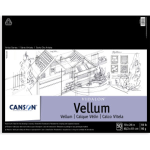Artist Series Vidalon Vellum Pad, Translucent, Foldover Binding, 50 Sheet, 19X24 inch, 1 Count