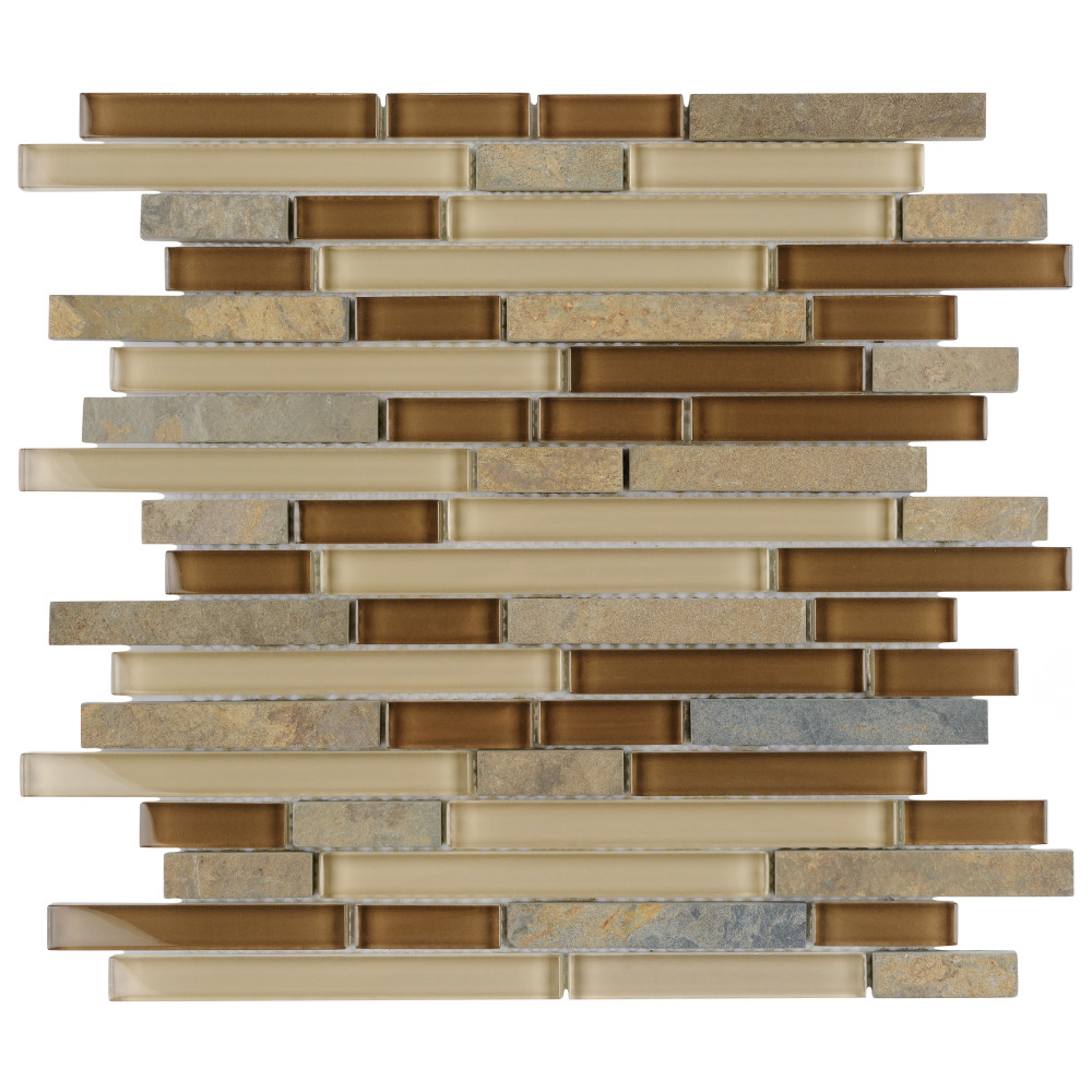 Tessera Piano Brixton 11-3/4 in. x 11-7/8 in. Glass Mosaic Tile