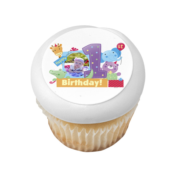 First Birthday PhotoCake® Edible Image® Frame