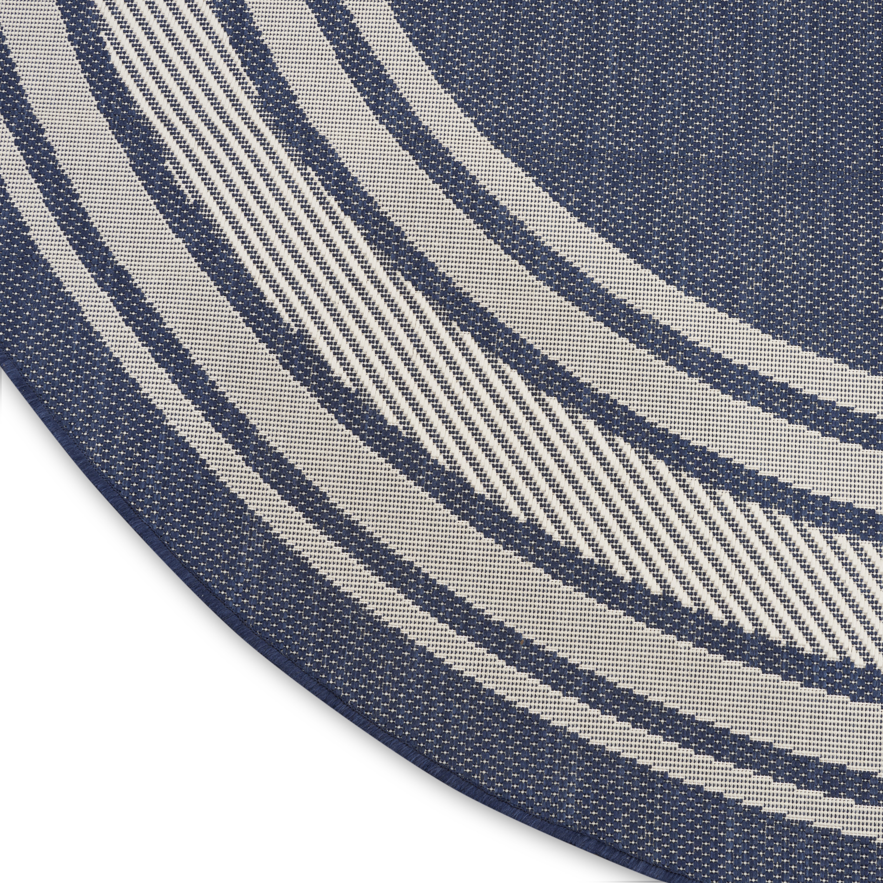 Nourison Horizon Indoor/Outdoor 8' x Round Navy Modern Rug