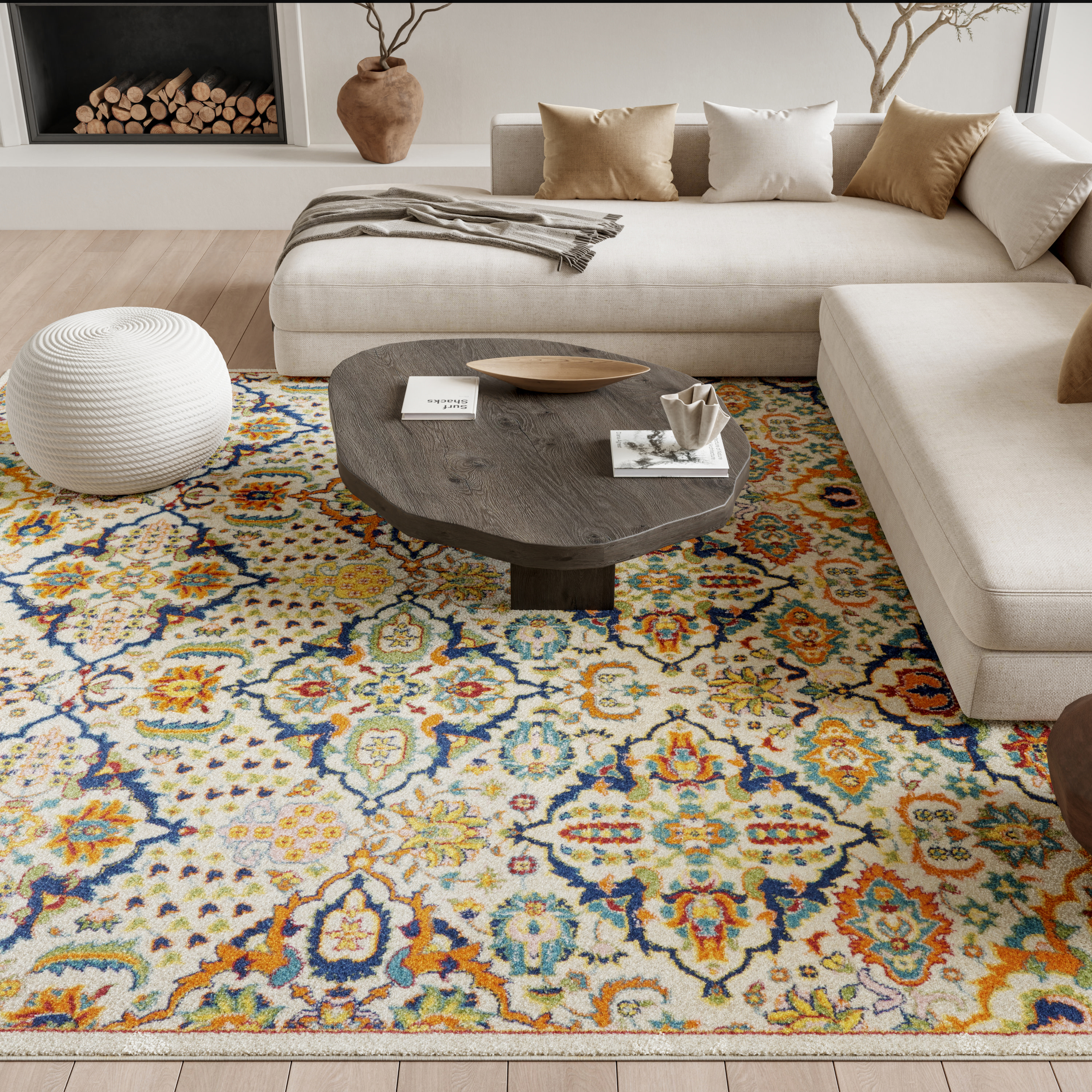 Nourison Allur 7' x 10' Ivory Multicolor Bohemian Indoor Rug
