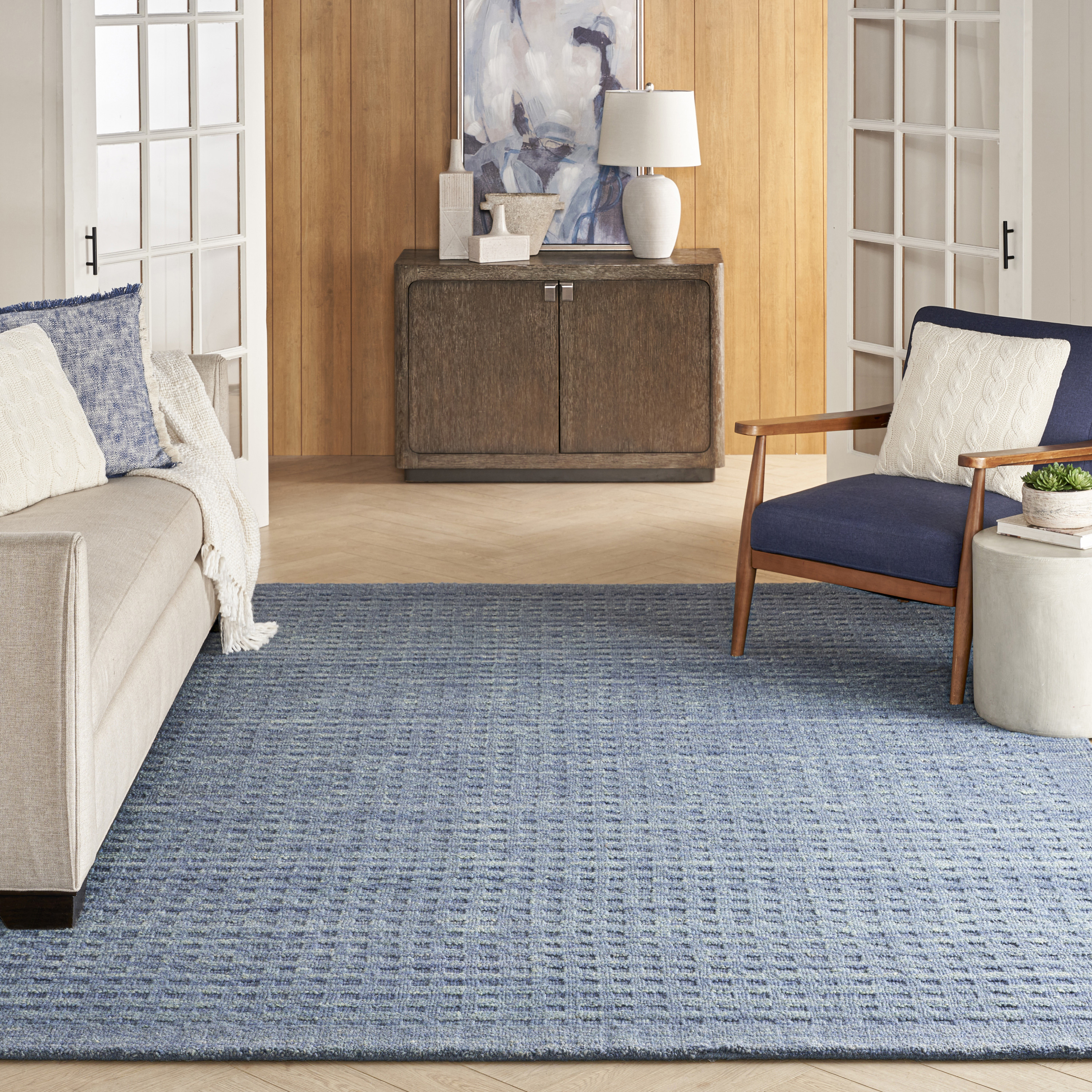 Nourison Marana 6'6" x 9'6" Navy Contemporary Indoor Rug