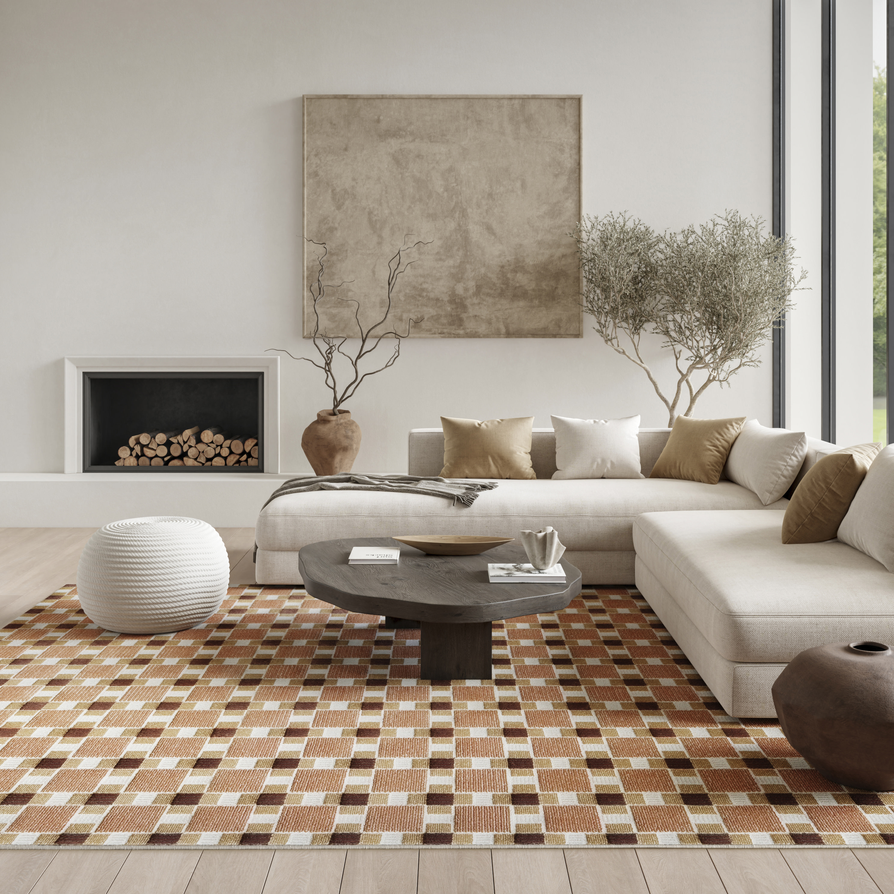 Nourison Nordic 8' x 10' Rust Modern Indoor Rug