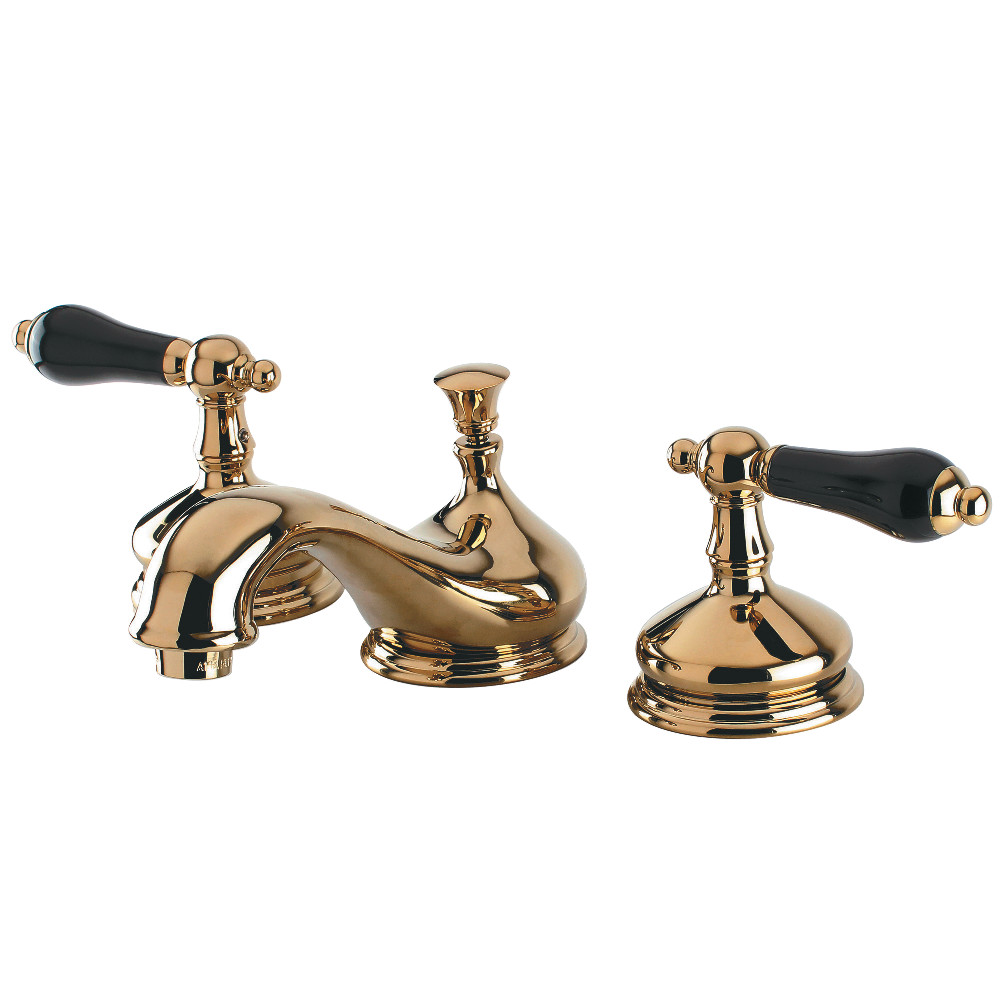 Widespread Bathroom Faucet with Brass Pop-Up, Polished Brass with 6 Finish Options