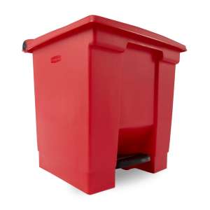 Rubbermaid Commercial, Legacy, 8gal, Plastic, Red, Square, Receptacle